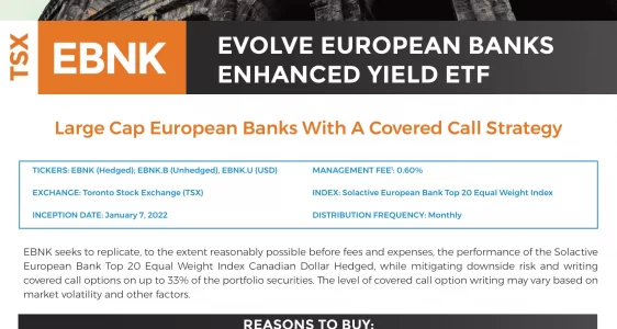 EBNK.B: Evolve European Banks Enhanced Yield ETF