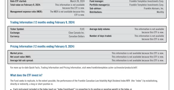 FLVC: Franklin Canadian Low Volatility High Dividend Index ETF